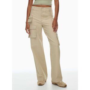 Aritzia Wilfred Free Modern Cargo Pant Women 2 Beige Cotton High Rise Designer.
